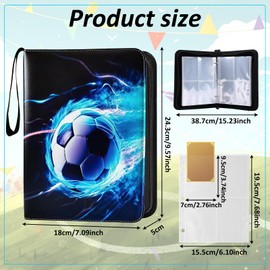 Scrapbook Football Cards, Football Card Folder, Football Trading Card Album, Trading Card Album, Trainer Trading Card Albums, 50 Pages 400 Cards, Compatible with All Types of Cards