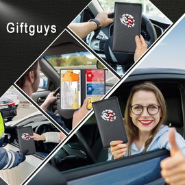 Giftguys Car Insurance and Registration Card Holder | for BMW Ford Tesla Cadillac All Cars | Store Cards, ID License & Essential Documents | Premium Leather with Magnetic Closure