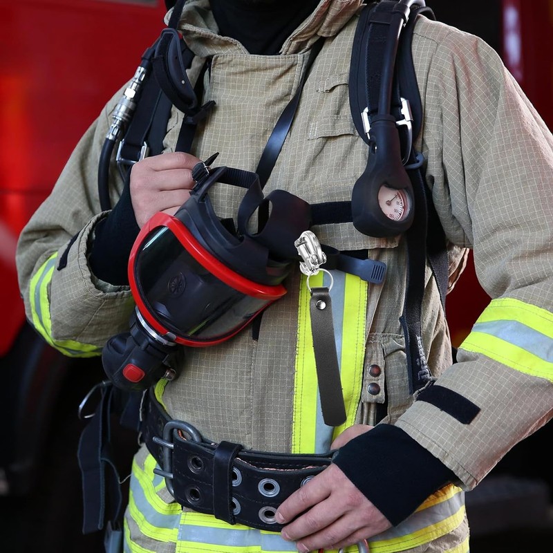 Firefighter Quick Release Shackle with Leather Handle for SCBA MASK