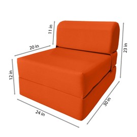 Danfuton Sleeper Chair Folding Foam Beds, Convertible Sofa Mattress 6 x 24x70 Orange