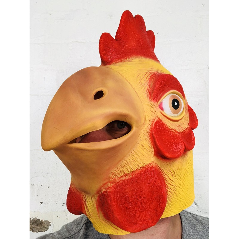 Rubber Johnnies Chicken Head MASK, Farm Animal MASKS, Funny Fancy