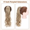 TESS Blonde Ponytail Extension, 40 cm, Light Ash Brown Mixed