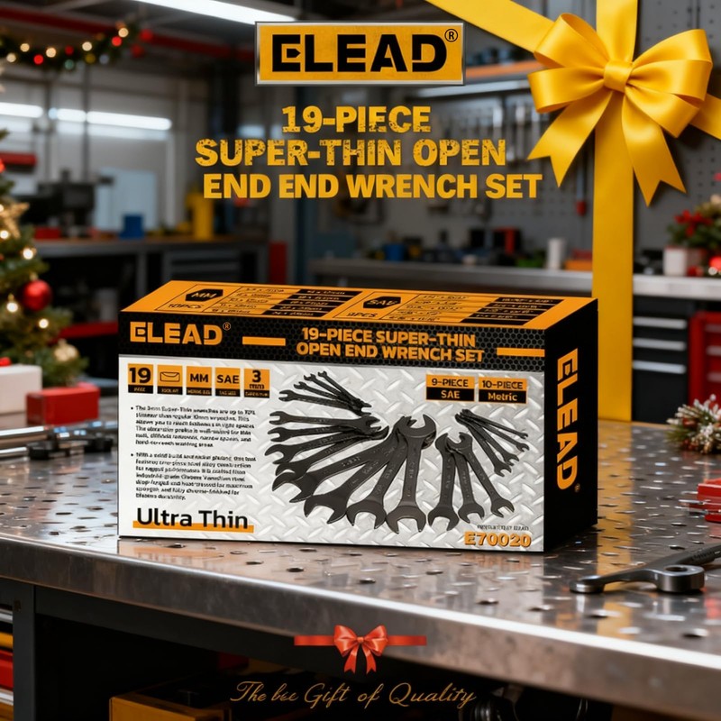 ELEAD 19-Piece Super-Thin Open End Wrench Set, Metric 5.5–27 mm