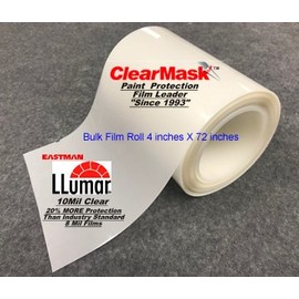 Llumar 10 Mil Clear Paint Protection Bulk Film Roll 4 inches X 72 inches