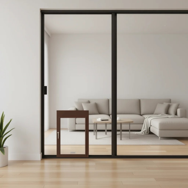 Adjustable Height Aluminum Alloy Pet Door 75 7/8 80 11/16