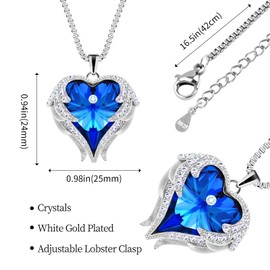 JLQPTX Preserved Real Blue Rose with Heart Necklace Gift Set for Women. Romantic Gifts for Girlfriend Mom on Christmas.Forever Rose Gifts for Mom Grandma on Mothers Day. Birthday Gifts for Women.