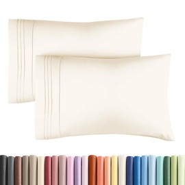 Queen Pillow Cases Set of 2 - Ultra Soft Hotel Quality Pillowcase Covers - Comfy Cozy Bedding for Women, Men, Kids & Teens - Machine Washable Pillow Protectors - 2 Pieces Set - Queen Size Off White