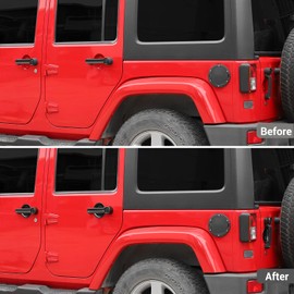 Hoolcar Exterior Door Handle Cover Tailgate Handle Cover Recess Guard Compatible with 2007-2017 Jeep Wrangler JK JKU Sports Sahara Freedom Rubicon Unlimited, Carbon Fiber, 15PCs