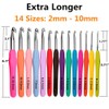 14 Pcs Crochet Hooks Set,Ergonomic Crochet Hooks with Case for