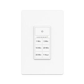 BN-LINK Countdown Timer Switch for Bathroom Fans and Lights, Wall Switch Timer 1-5-10-20-30-60 Min, Neutral Wire Required, Screwless Wall Plate Included, ETL Listed, White