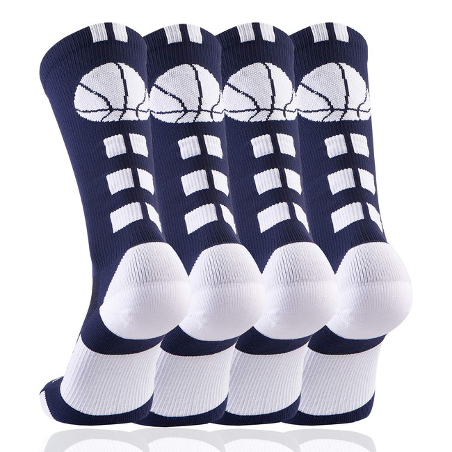 Soft & Light Athletic Crew Socks Londkaron Elite Basketball Socks with Basketball Logo 