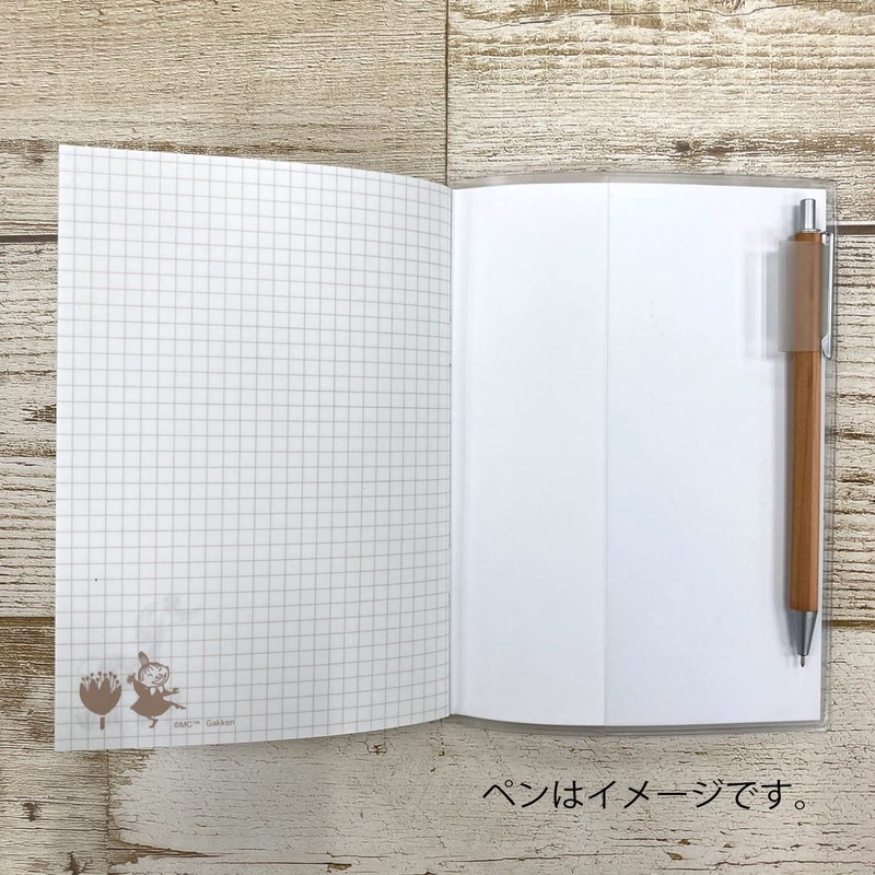 Gakken Staful Moomin Notebook with Cover, A6, Graph Ruled, Pink