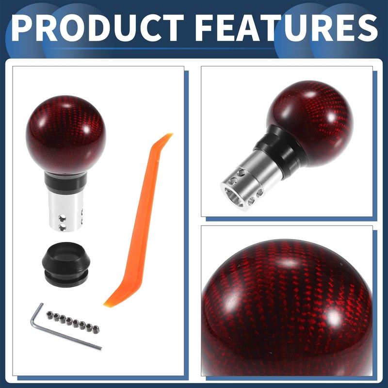 INFINAUTO Car Shift Knob, 9.2cm Universal for Automatic and Manual