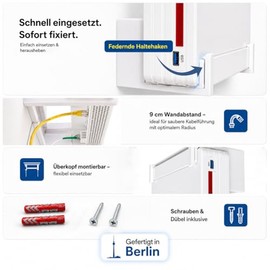 OSAZEE Wall Mount for AVM FritzBox 5690 Pro - 9 cm Wall Clearance for Optimal Cable Management - Overhead & Under-Sink Mountable - Includes Screws & Dowels - Made in Berlin