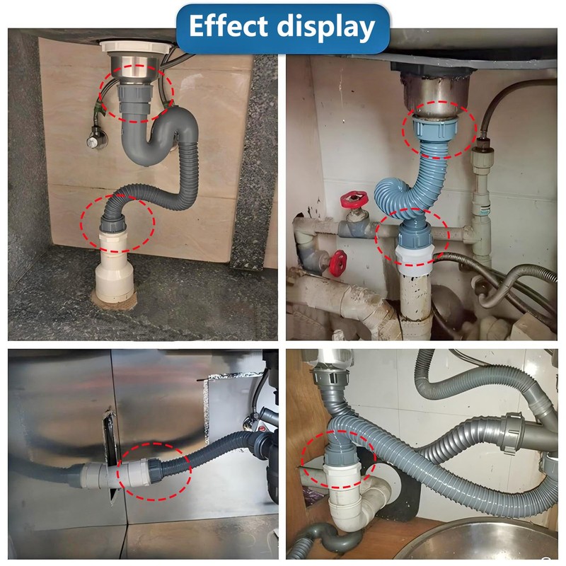 Qrity 1 Piece Kitchen Sink Drain Pipe Connector 45 mm
