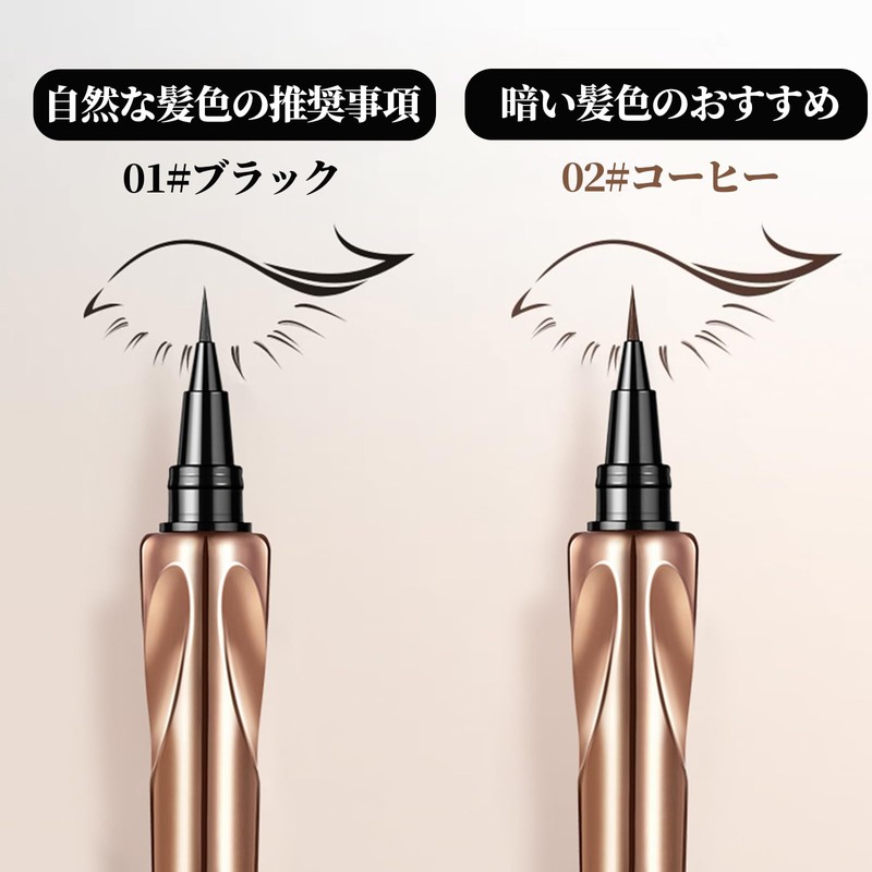 Wirwody 極細リキッドアイライナー 0.01mm筆先 高密着 ウォータープルーフ 手ブレ防止設計 下まつ毛 涙袋 電眼メイク 長時間キープ