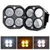 ASLONG 2PCS 3Inch Flood LED White/Amber Flasing Strobe Pods with