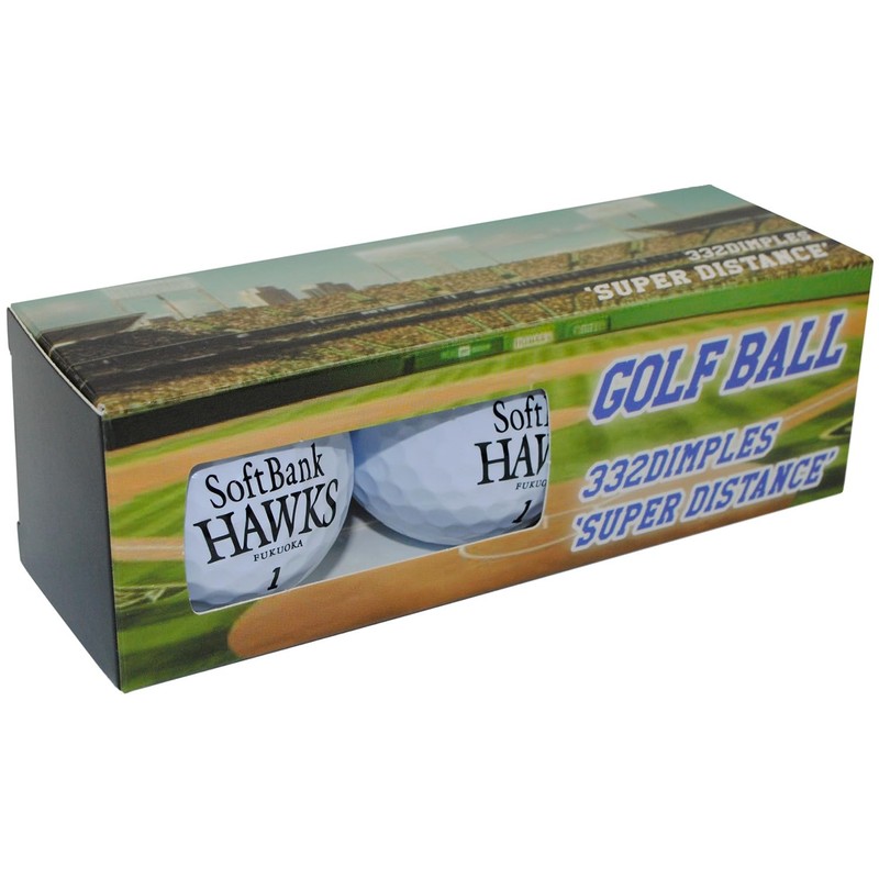LEZAX Fukuoka SoftBank Hawks Golf Balls, 6 Pieces, White SBBA-4752