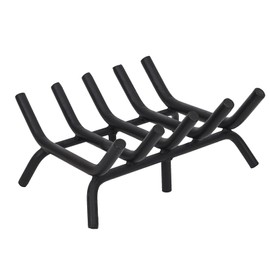 G GOOD GAIN Fireplace Log Grate - 17 inch Firewood Burning Holder Heavy Duty | Fire Log Burning Wrought Iron Rack | Fire Pit Tray for Indoor Chimney Hearth & Outdoor Camping