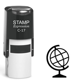 stampexpression - Globe Self Inking Rubber Stamp - Black Ink (A-62549)
