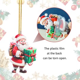 Santa Claus Ornaments 2025 Decoration Hanging Ornament, Acrylic Hanging Holiday Ornament Christmas Tree, Hanging Ornaments Christmas Decor Holiday Party Gifts (Santa Claus A)