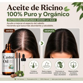 Castor Oil：Aceite de Ricino Puro-100% Natural 60 ml Aceite de Ricino Organico-Aceite de Romero para Cuidado de la piel Crecimiento del Cabello Esencial de Aromaterapia Rosemary Oil Uso Difusore