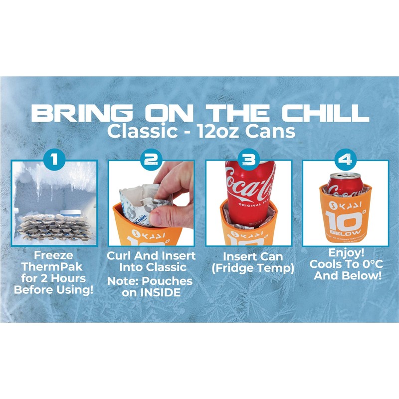 10 Below Classic Freezable Can and Bottle Cooler - Cools