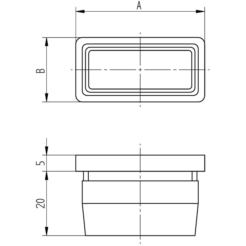 Croso End Cap for Square Tube Square 30 x 30