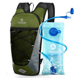 Nepest Hydration Backpack with 2L Water Bladder for Cycling, Water Backpack for Hiking Running, Lightweight Hydration Pack, Green