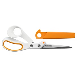 Fiskars Razor Edge 1070081 Dressmaking Scissors Length 21 cm Stainless Steel Blade / Plastic Handles White / Orange Amplify