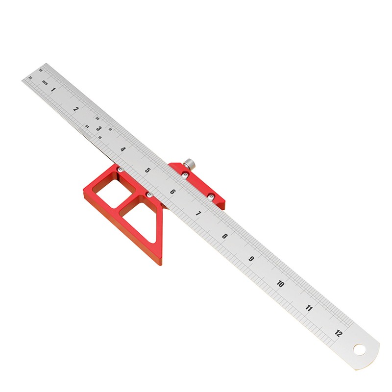 Center Gauge 12in 45° 90° Line Ruler Measuring Scribing Tool
