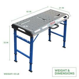 NOVA Heavy-Duty Welding Table with Folding Legs