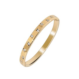 MILAKOO 4/6 mm Women's Bangle Stainless Steel and Cubic Zirconia Stylish and Pretty Bracelet with Clasp (Gold/Rose Gold/Silver), Stainless Steel