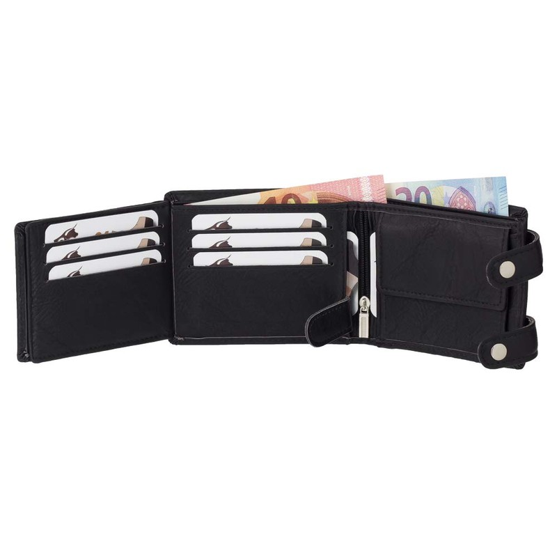 Ledershop24 Gift Set – Faux Leather Biker Wallet with Chain