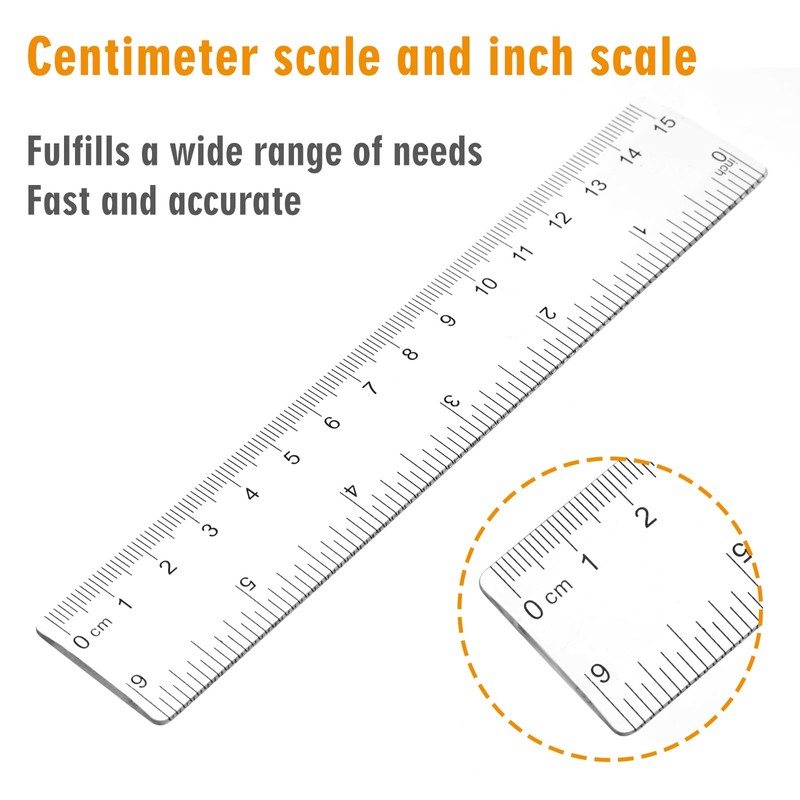3 Pack 6 Inch Ruler Clear Rulers Small Straight Ruler