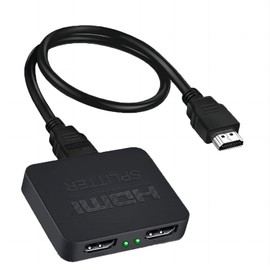 HDMI Splitter 1 Input Output 2 [2024 Upgraded Version] HDMI Splitter 4K 60 Hz Stable Version 3D 1080p Easy Connect 2 Screen Simultaneous Output Splitter Compatible 2 Ports, Wide Compatibility PS 5,