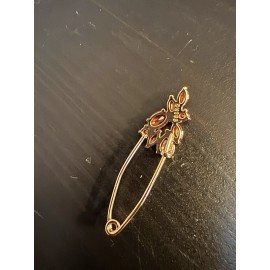 Unbranded 585 14K RG Rose Gold Stamped 1.25” Natural Zircon Cognac Allure Brooch Pin