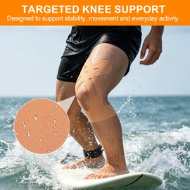 Kinesiology Tape for Knees (10-Pack) – Precut Knee-Specific Strips, Strong Acrylic Adhesive, Waterproof & Breathable Sports Tape for Muscle Support, Injury Recovery, Athletic Training (Blue)