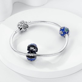 CYCUFF Clip Spacer Charm for Bracelet 925 Sterling Silver Pave Cubic Zirconia Clip Lock Stopper Bead Charm Gift for Women Family Friends (Sea Turtle Starfish Locator Clip)