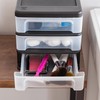IRIS USA Plastic Stacking Desk Top 3-Drawer Storage Organizer, 4-Pack,