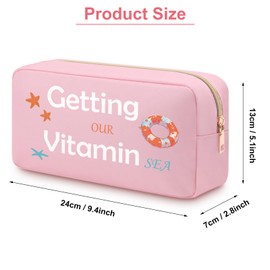 Summer Makeup Bag Gifts for Beach Summer Lovers Daughter Soul Sister Nurse Coworker Graduation Birthday Friendship Gifts Vacation Weekend Away Gift Double Side Toiletry Bag