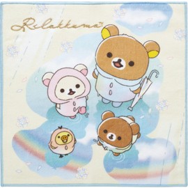 San-X Rilakkuma "Rilakkuma in the Rain" Mini Towel A CM51701 H250 x W250 mm