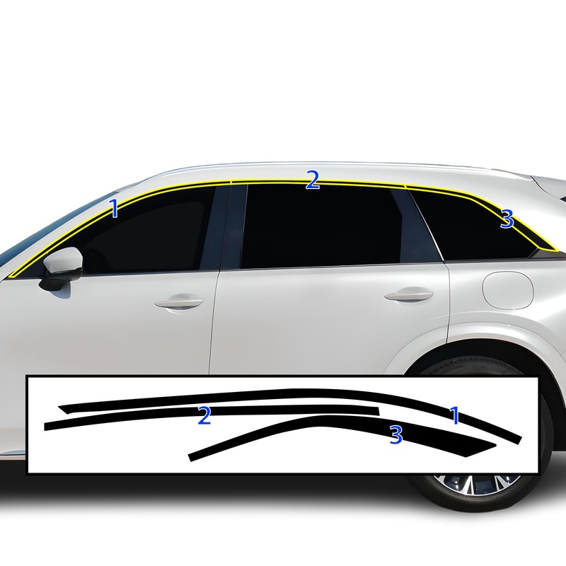 BOGAR TECH DESIGNS Side Window Trim Chrome Delete Overlay Compatible