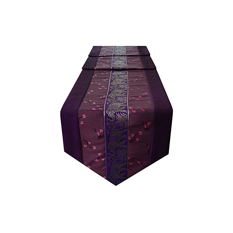Table Runner - Bed Runner - Purple - Thai Silk