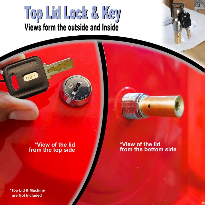 Gumball Machine Lock and Key - Top Lid Lock &
