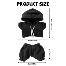 6.7 Inch Doll Clothes Set, Fun Fashion Doll Clothing Hoodies & Pants Cute Practical Costume Designer Accessories for Figure Dressing Outfits (Dark Gray)