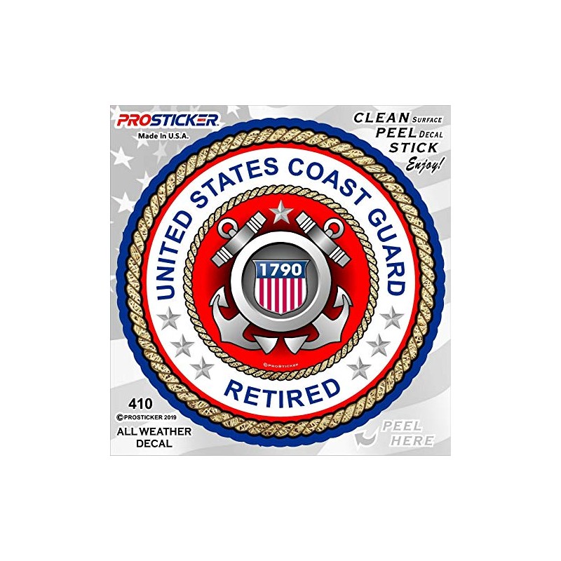 ProSticker 410V (One) United States Coast Guard Retired USCG Decal