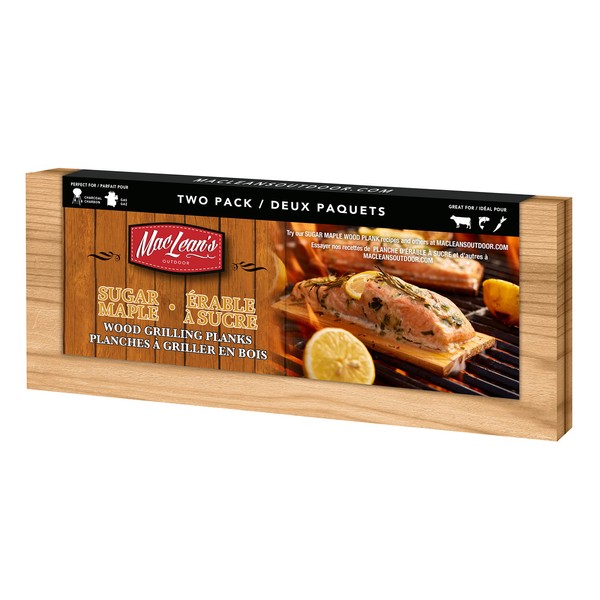 MacLean's Authentic Sugar Maple Grilling Planks, 2 Pack