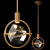 Modern Crystal Pendant Light in Gold Brushed Brass Finish Mini