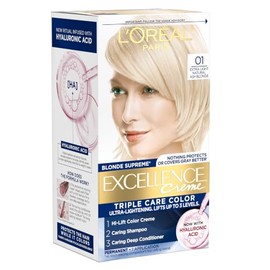 L'Oreal Paris Excellence Crème Tinte Permanente para el Cabello, Color de Cabello de Triple Cuidado con Complejo Pro-Keratina para una Cobertura del 1